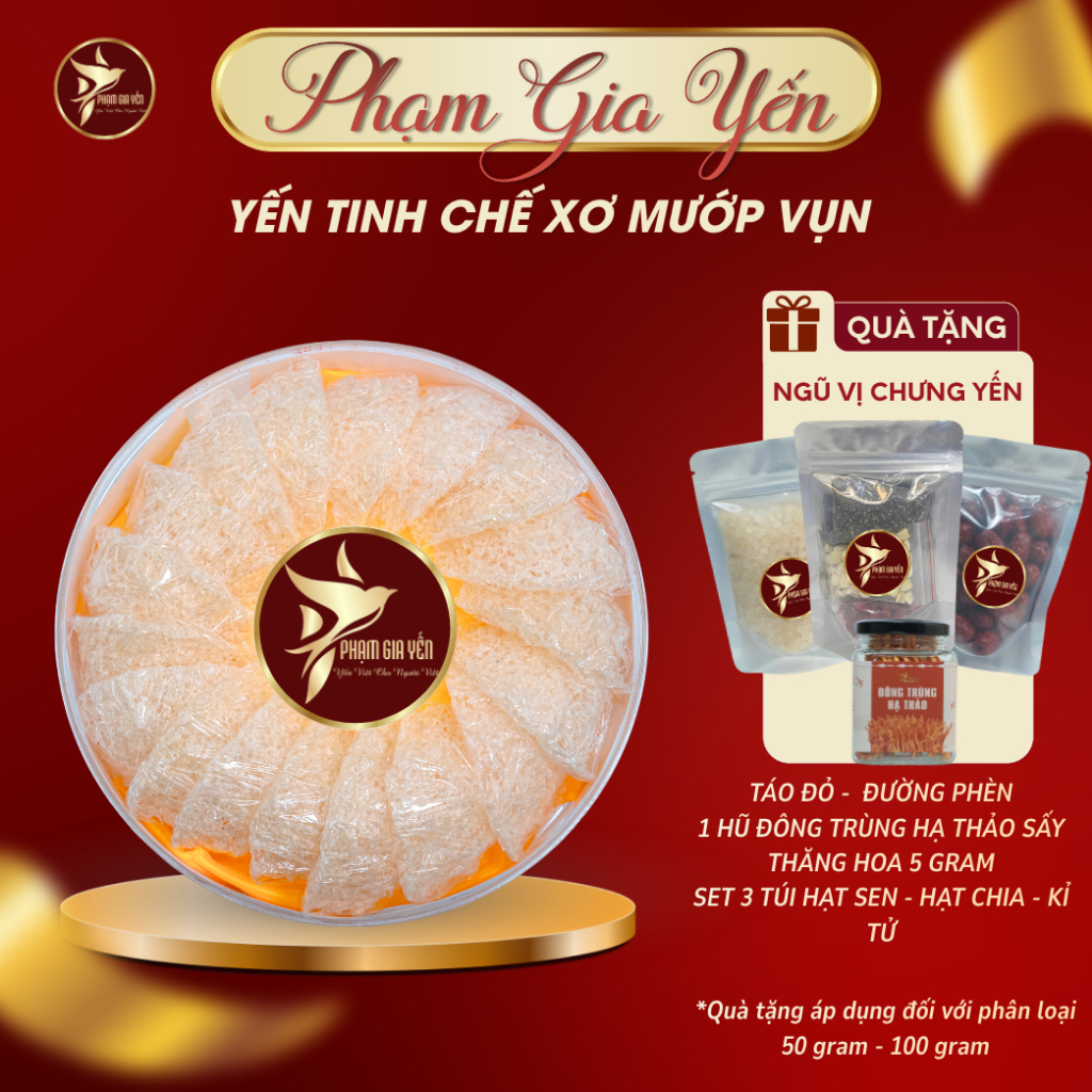Yến Vụn Đắp Tổ Nguyên Chất 100% Không Pha Trộn Đường - Yến Sào Phạm Gia - Yến Tinh Chế YETC 002