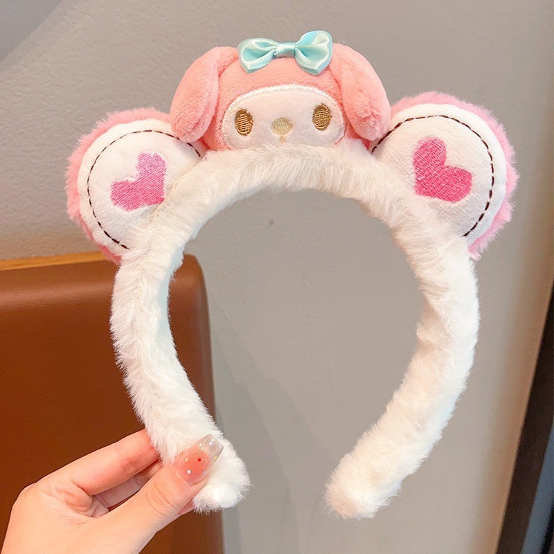 Bờm Tóc Lông Nhung Hoạt Hình 3D – Băng Đô Cài Tóc Sanrio & Động Vật Cute Siêu Mềm