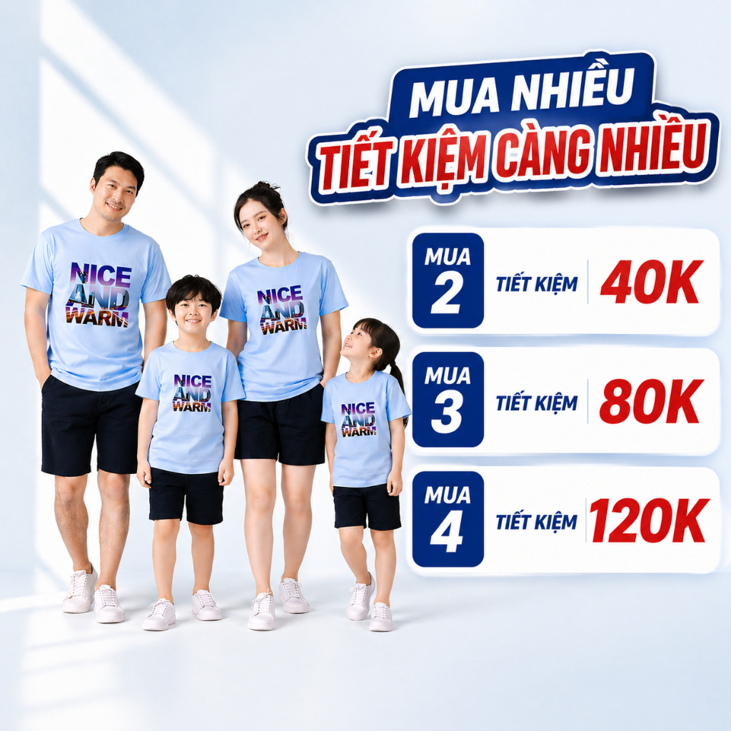 Áo Thun Gia Đình Cotton In Hình Family – Set Áo Gia Đình Đi Chơi, Du Lịch F778 | JJ Kids Fashion