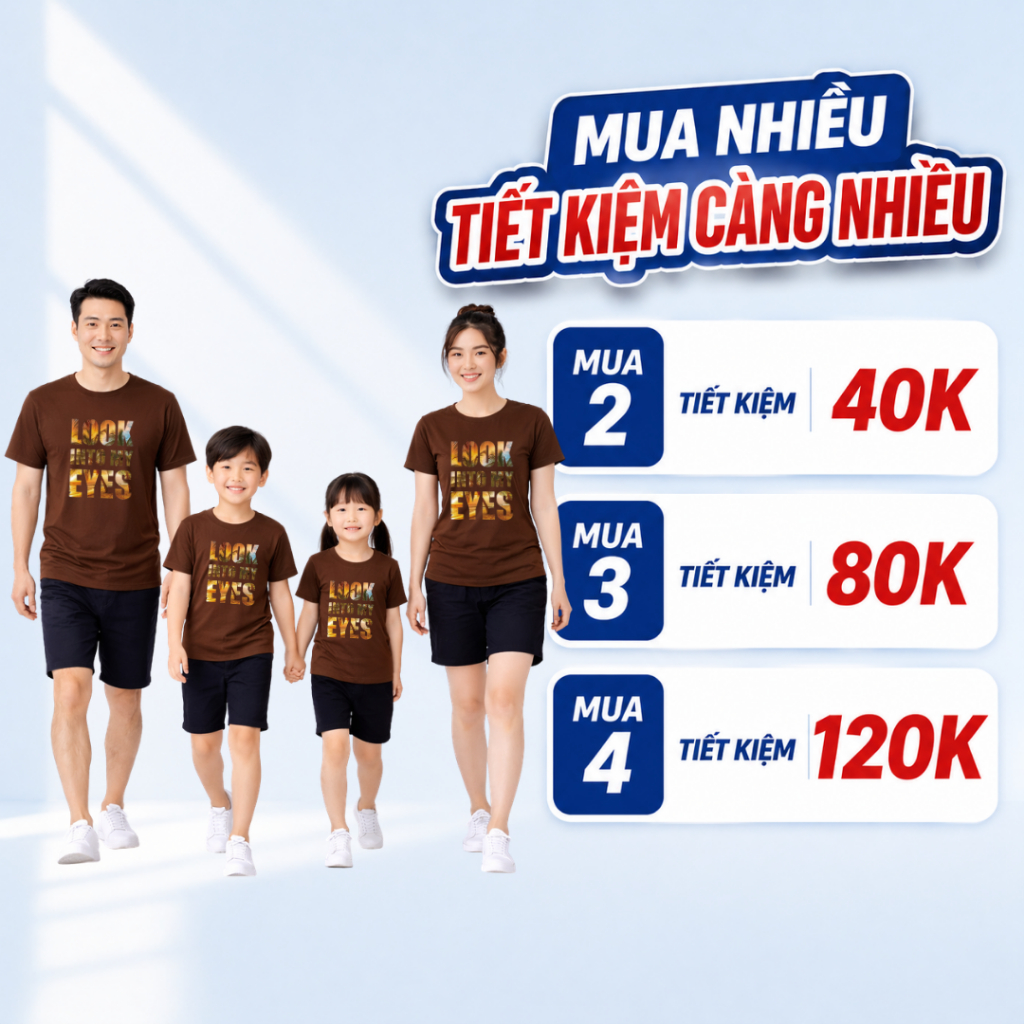 Áo Thun Gia Đình Cotton In Hình Family – Set Áo Gia Đình Đi Chơi, Du Lịch F776 | JJ Kids Fashion