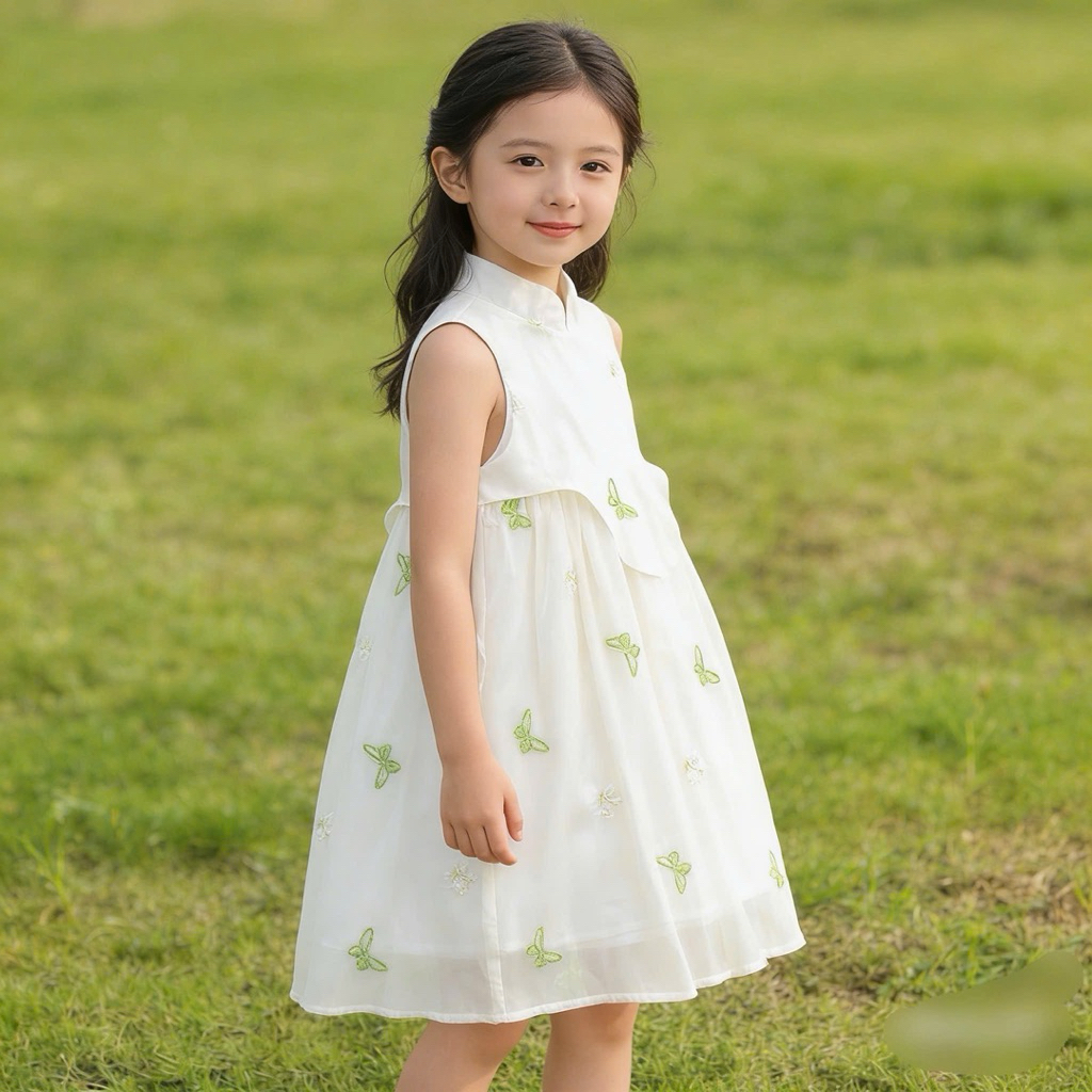 Váy Hanbok Bé Gái 10-35kg HB01 Mina Voan Thêu Hoa Phong Cách Hàn Quốc Dễ Thương