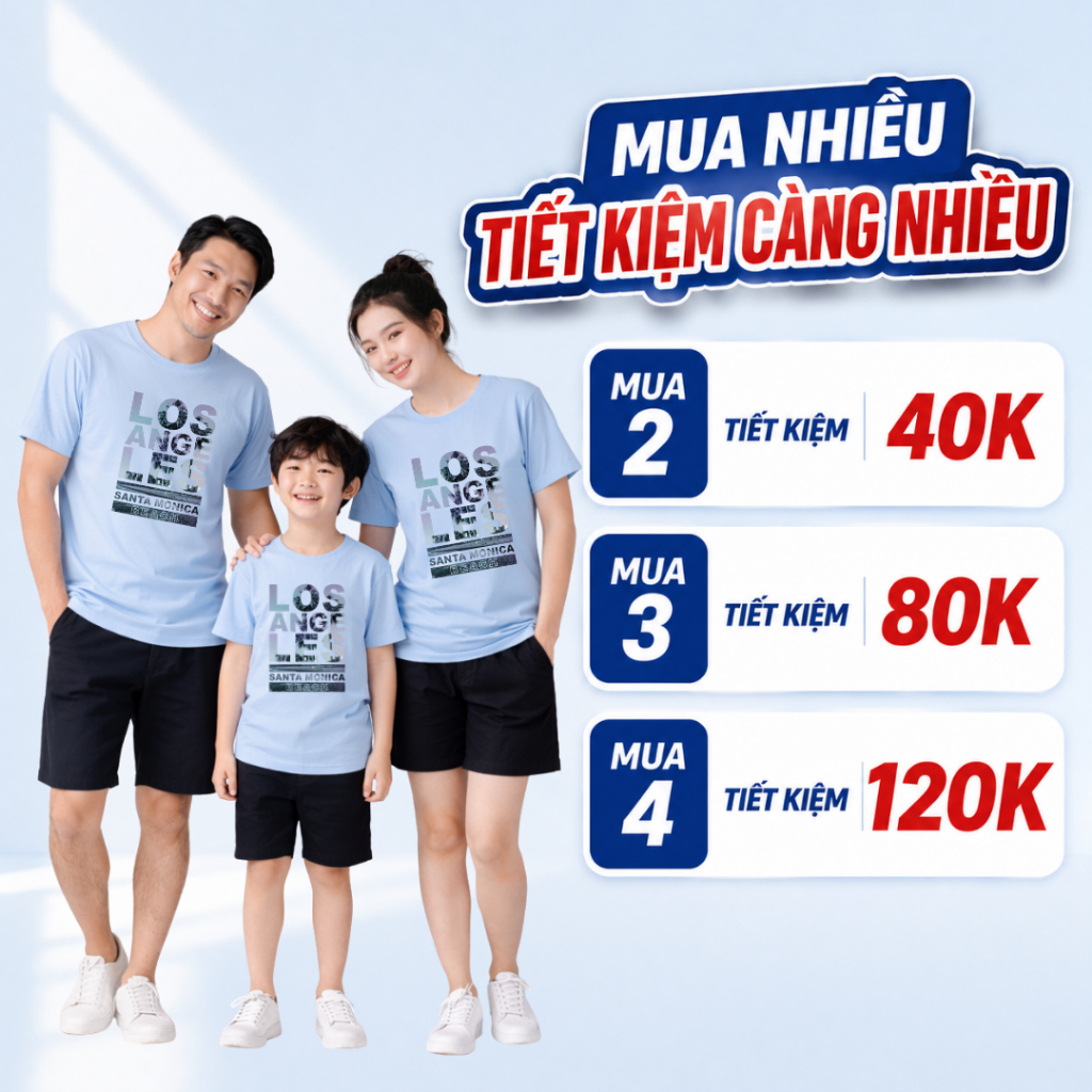 Áo Thun Gia Đình Cotton In Hình Family – Set Áo Gia Đình Đi Chơi, Du Lịch F777 | JJ Kids Fashion