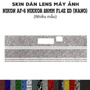 Skin dán Lens Nikon AF-S 28mm f1.4E ED (Nano) (Nhiều mẫu) | Decal Film 3M dán bảo vệ ống kính máy ảnh Nikkor 28 mm