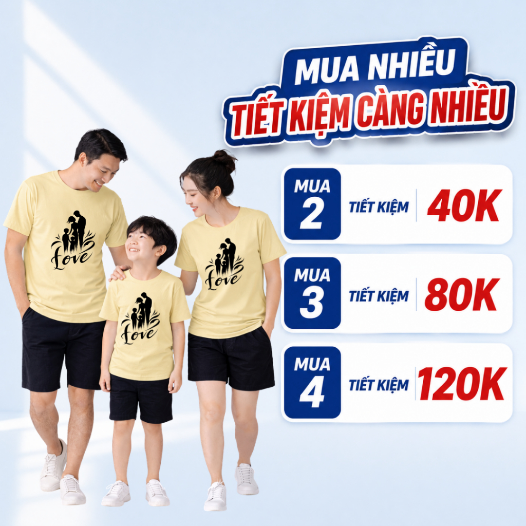 Áo Thun Gia Đình Cotton In Hình Family – Set Áo Gia Đình Đi Chơi, Du Lịch F772 | JJ Kids Fashion