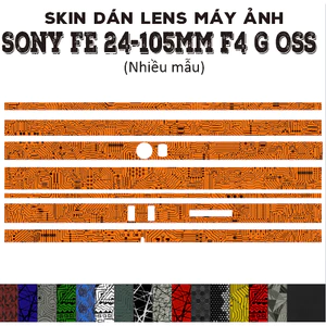 Skin dán Lens Sony FE 24-105mm f4 G OSS (Nhiều mẫu) | Decal Film 3M dán bảo vệ ống kính máy ảnh 24-105 mm
