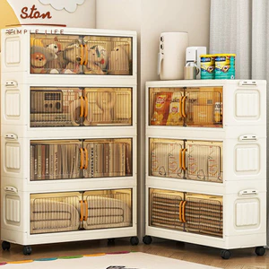 STON Tủ Nhựa Gấp Gọn Tiện Lợi Tủ Đựng Đồ Dùng Phòng Khách Lớn Tủ Lưu Trữ Quần áo Bằng Nhựa Có Bánh Xe Kệ Để Đồ Có