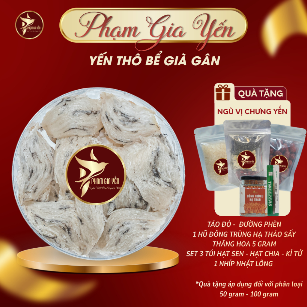 Tổ Yến Thô Bể Già Gân - Bể To - Yến Sào Phạm Gia  - Tổ Yến Thô