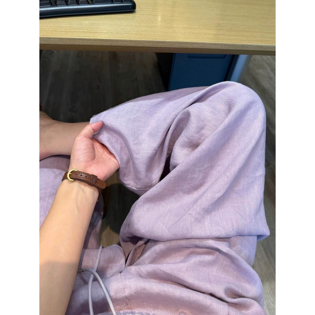 𝗟𝗮𝗻 𝗣𝗮𝗻𝘁𝘀 - Quần Linen Tưng PRE full chun