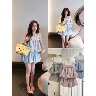 LT - Set hai dây bồng bí mix quần short bồng free size 1725