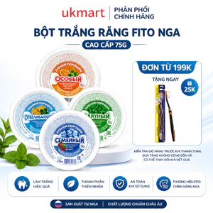 Bột Trắng Răng FITO Nga Cao Cấp 75g Hương Bạc Hà, Hương Chanh Tươi Mát