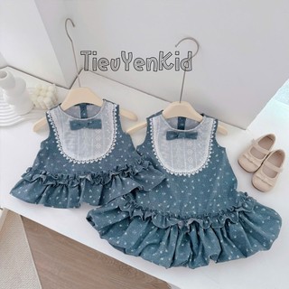 Áo hè trẻ em, (KHÔNG KÈM QUẦN) Áo thô hoa nhí dáng xoè và V. dáng bí hoạ tiết hoa nhí 9-26kg A584/V735 Tiểu Yến KID