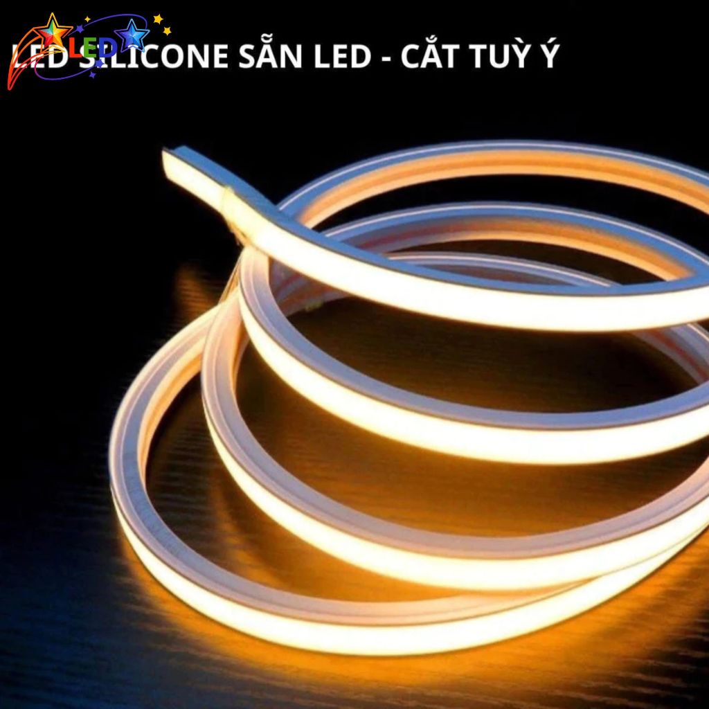 LED Silicon 24V-12V Siêu Sáng, Cắt Mọi Điểm dùng cho nội thất cao cấp_ Giá Mét (CHƯA KÈM NGUỒN)