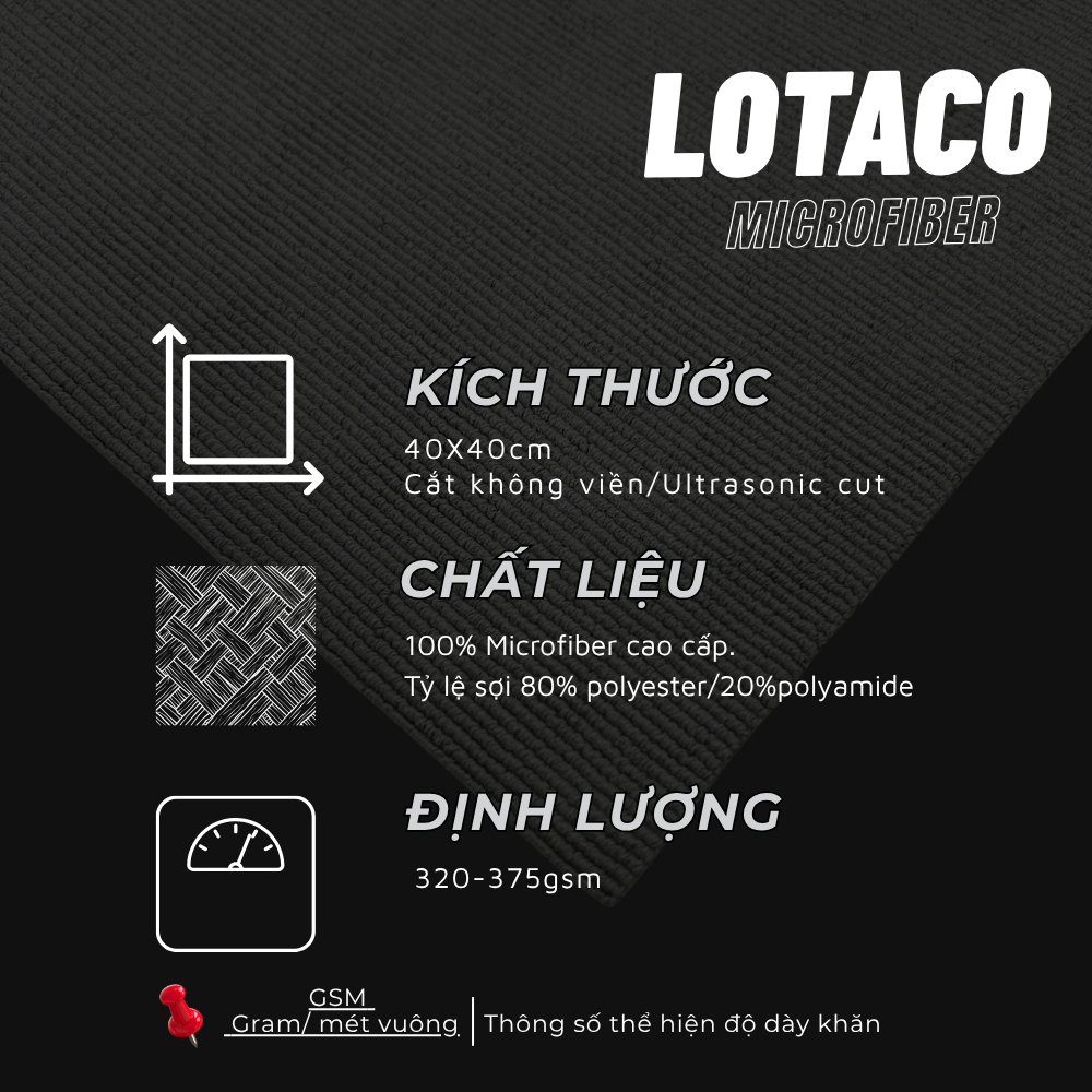 Khăn lau chăm sóc xe đa năng cao cấp PEARL Lotaco( tốt nhất cho ceramic) 40 x40 cm | BigBuy360 - bigbuy360.vn