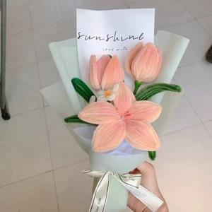 bó hoa kẽm nhung làm quà tặng ( 1ly, 1 tulip)