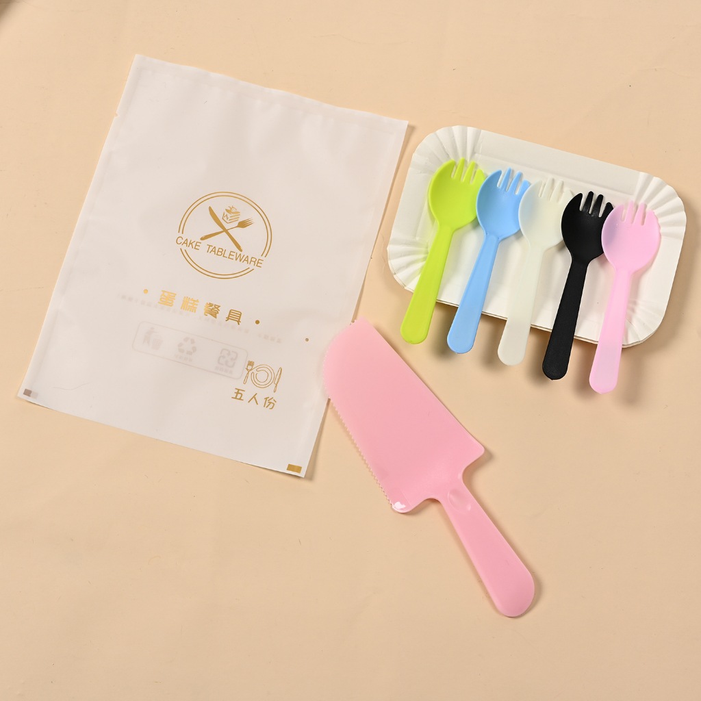 Set 10 Bộ Dao Dĩa, Đĩa Giấy Ăn Bánh Kem, Bánh Sinh Nhật (1 Bộ Dành Cho 10 Phần Ăn, Sử Dụng 1 Lần) DUHA 097