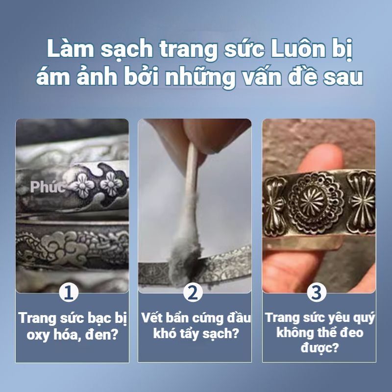 Nước Rửa Trang Sức Bạc, Nước tẩy rửa trang sức vàng bạc chuyên dụng – Loại bỏ dầu mỡ và vết ố,bóng bạc như mới 100ml