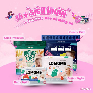 [KHÔNG CHỨA FORMAMIDE] Bỉm tã dán/quần đêm ngày Lomoms Hàn Quốc