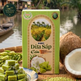 [25.06] Kẹo Dừa Sáp Cốm Không Đường VICOSAP 100g | Kẹo Dừa Dẻo Mềm Ít Ngọt | Đặc Sản Trà Vinh