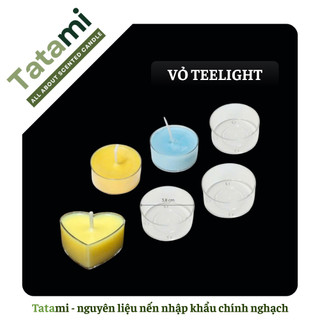 [HOẢ TỐC] Combo 100 Vỏ Nến Tealight Nhựa TATAMI Kèm Bấc Cotton Làm Nến Thơm Handmade