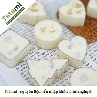 [HOẢ TỐC] Combo 100 Vỏ Nến Tealight Nhựa TATAMI Kèm Bấc Cotton Làm Nến Thơm Handmade