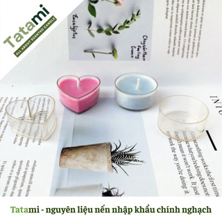 [HOẢ TỐC] Combo 100 Vỏ Nến Tealight Nhựa TATAMI Kèm Bấc Cotton Làm Nến Thơm Handmade