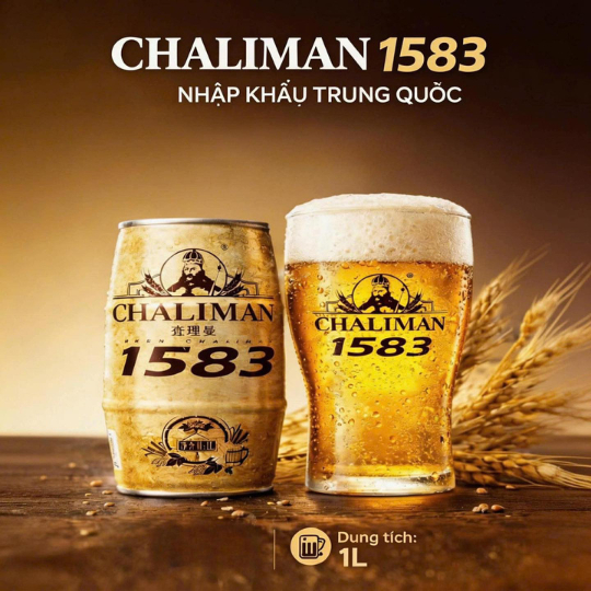 CHALIMAN 1583 - Đồ Uống Lúa Mạch Lên Men Lon Lớn 1L – Đồ Uống Nhập Khẩu Vị Lúa Mạch Đậm Vị sẵn hàng giao nhanh