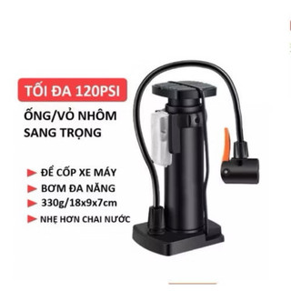 Bơm xe máy xe đạp nhỏ gọn đầu van đa năng (hàng tốt)