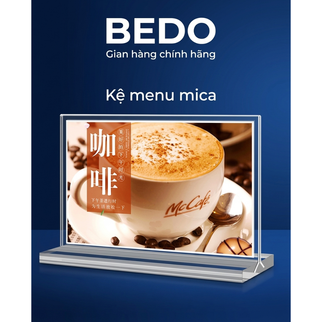 Kệ Menu Mica BEDO Mica Trong Suốt A4 A5 A6 Để Bàn Trưng Bày Menu Bảng Giá Chuyên Nghiệp