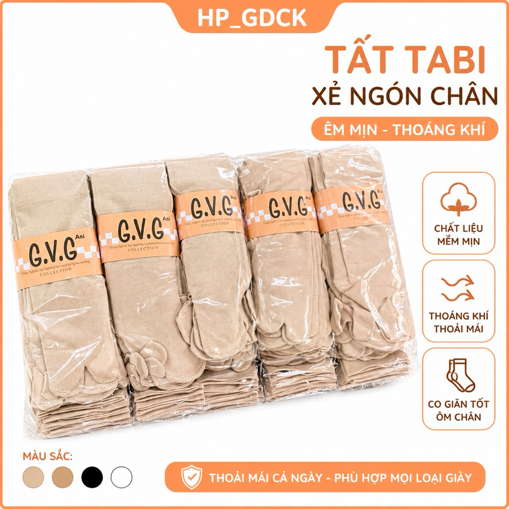 Tất Da Chân Sỏ  Ngón Chống Nắng  HP_GDCK Cotton Mềm Mịn Thoáng Khí Co Giãn 4 Chiều Freesize Nam Nữ