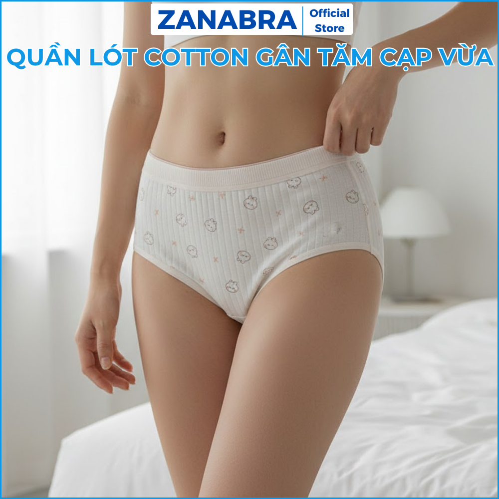 [MỚI 2026] Quần lót cotton gân tăm mềm mại thoáng khí, quần chíp nữ dễ thương tông màu đơn giản L566