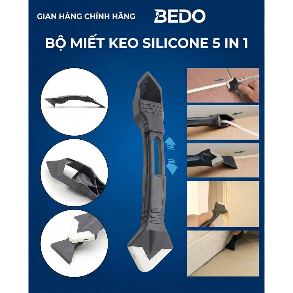 Dụng Cụ Miết Keo Silicone BEDO Nhựa Cao Cấp Đa Năng Miết Cạo Keo Làm Sạch Đường Keo Chuyên Nghiệp