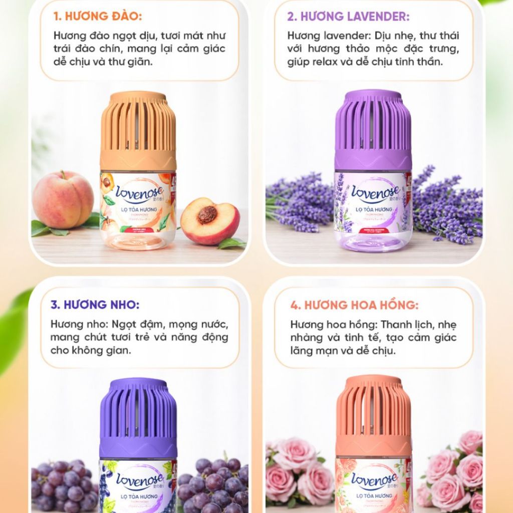LỌ TOẢ HƯƠNG BIỂN , NHO,ĐÀO ,HOA HỒNG để trong phòng ngủ , nhà vệ sinh đều được