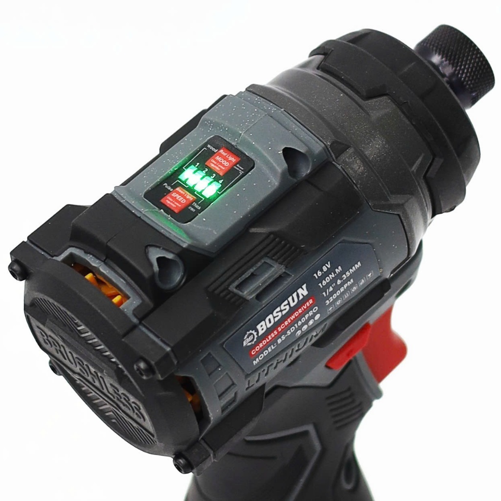 Máy Bắn Vít Pin BOSSUN BS-SD160PRO 21V – Động Cơ Không Chổi Than, Lực Siết 160Nm, 4 Cấp Tốc Độ, Kèm 2 Pin