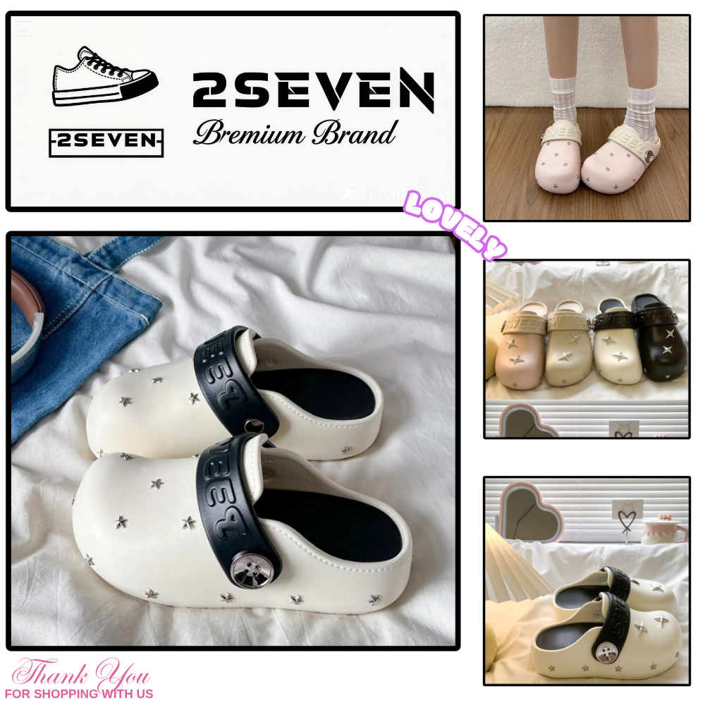 (From nhỏ) Dép Sục EVA Nữ Gắn Charm, Sục Đế Cao 5cm Chống Trượt, Dép Đi Biển Đi Chơi Thời Trang Hàn Quốc DC14