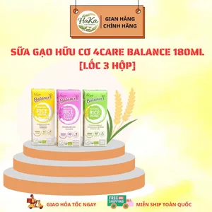1 LỐC (3 HỘP) Sữa gạo hữu cơ 4Care Balance 180ml