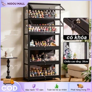 Tủ Trưng Bày Tủ Gỗ Chữ Kệ Tủ Sách Vách Ngăn Nhựa Acrylic Trong Suốt Có Khóa An Toàn Tủ Đa Năng Để