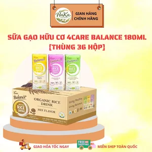 THÙNG 36 HỘP - Sữa Gạo Hữu Cơ 4Care Balance 180ml