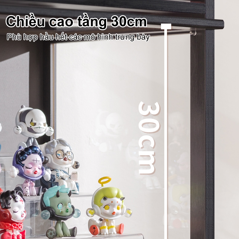 Tủ Trưng Bày Tủ Gỗ Chữ Kệ Tủ Sách Vách Ngăn Nhựa Acrylic Trong Suốt Có Khóa An Toàn Tủ Đa Năng Để
