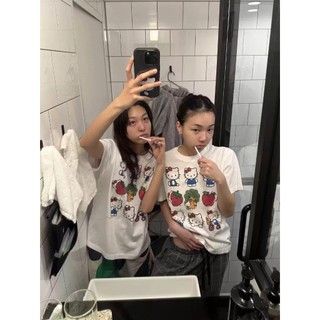 Áo Phông Hè Nữ Cổ Tròn Đẹp In Họa Tiết Kitty 5D Phối Hình Siêu Đẹp Trẻ Trung, Chất Vải Cotton Khô Siêu Thoáng Mát