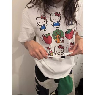 Áo Phông Hè Nữ Cổ Tròn Đẹp In Họa Tiết Kitty 5D Phối Hình Siêu Đẹp Trẻ Trung, Chất Vải Cotton Khô Siêu Thoáng Mát