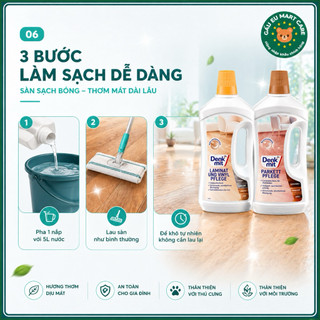 Nước lau sàn Denkmit Đức 1L – Dưỡng sàn gỗ Parkett & Laminat/Vinyl, sạch bóng, chống phồng, khô nhanh