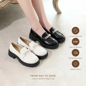 IKUNAK Giày nữ đi làm công sở thanh lịch đính đá nhẹ êm chân Mary Jane 3cm da mềm