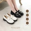 IKUNAK Giày nữ đi làm công sở thanh lịch đính đá nhẹ êm chân Mary Jane 3cm da mềm