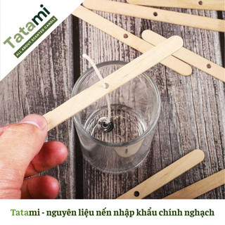 Que Gỗ Giữ Bấc Làm Nến TATAMI Combo 10 Cái Dụng Cụ Cố Định Tim Nến Hỗ Trợ Đổ Nến Handmade