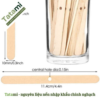 Que Gỗ Giữ Bấc Làm Nến TATAMI Combo 10 Cái Dụng Cụ Cố Định Tim Nến Hỗ Trợ Đổ Nến Handmade