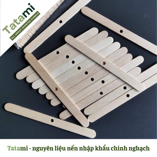 Que Gỗ Giữ Bấc Làm Nến TATAMI Combo 10 Cái Dụng Cụ Cố Định Tim Nến Hỗ Trợ Đổ Nến Handmade