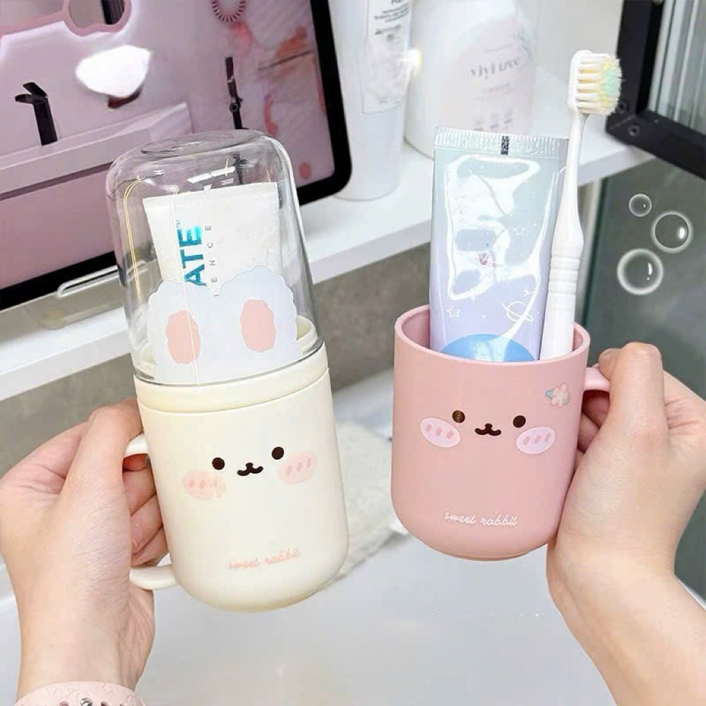 Cốc đựng bàn chải đánh răng du lịch hình GẤU dễ thương