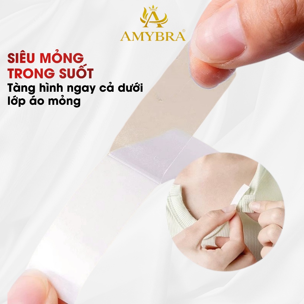 Miếng Dán Cố Định Quần Áo Trong Suốt – Băng Dính Áo 2 Mặt Chống Hở Túi 36 Miếng AMYBRA D3001