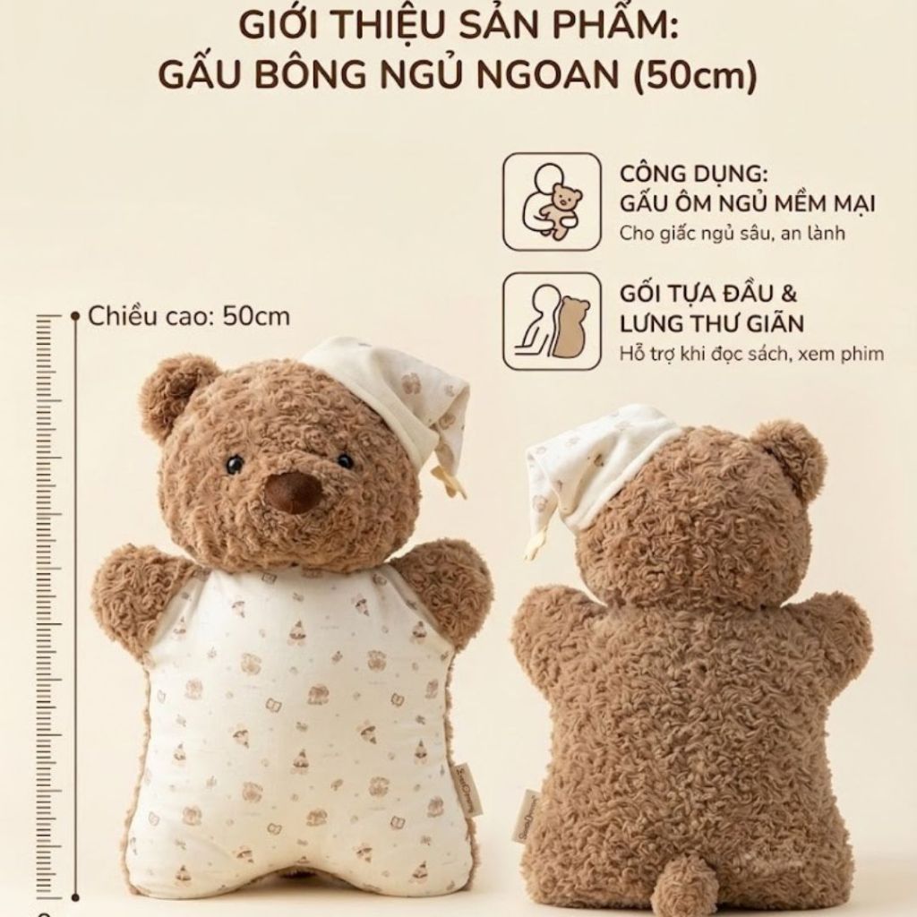 Gấu Bông Gối Ôm Teddy Lông Xù Mềm Mại Dễ Thương, Gối Tựa Lưng Văn Phòng Gấu Bông Vải Đàn Hồi Thoáng Khí, Babisu