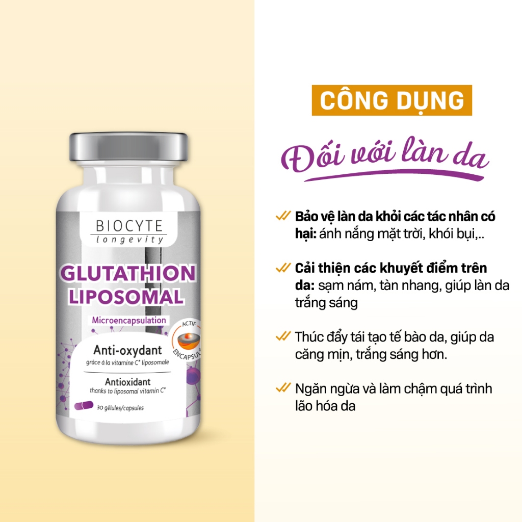 can i take glutathione and collagen together Антиоксиданти Biocyte Glutathion Liposomal, 30 шт - Антиоксиданти main image 1